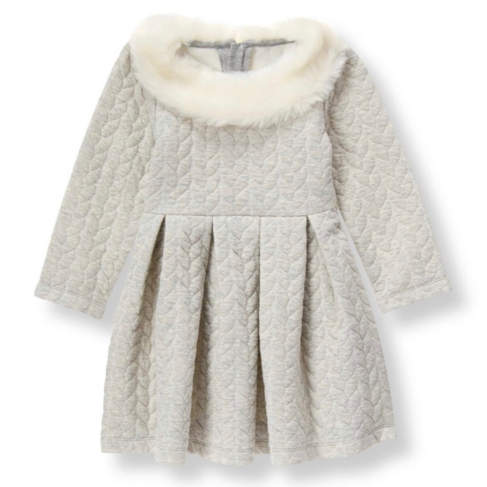 Janie And Jack Quilted Jacquard Dress, Grey